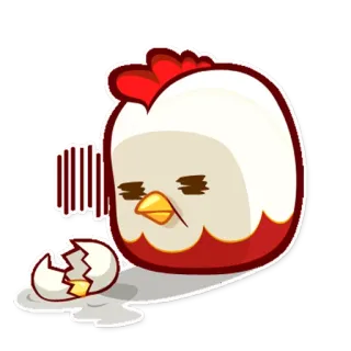 😞 chicken, egg, sad, cartoon, animal, hatching telegram sticker