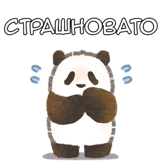 😬 СТРАШНОВАТО 熊猫, 可爱, 害怕, 担心, 动物, 熊, 情感 telegram sticker