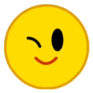 😉 emoji, clin d'oeil, jaune, visage telegram sticker