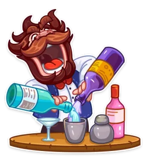 😈 Barman, Cocktail, Alcol, Bere, Festa, Bar whatsapp sticker