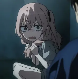 😳 Anime, Mädchen, verängstigt, Ausdruck, Angst, Anime Mädchen telegram sticker
