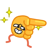 👉 Emoji, Wskazywanie, Ręka, Kreskówka telegram sticker