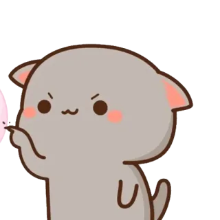 😈 cat, cute, angry, cartoon, animal, sticker whatsapp sticker