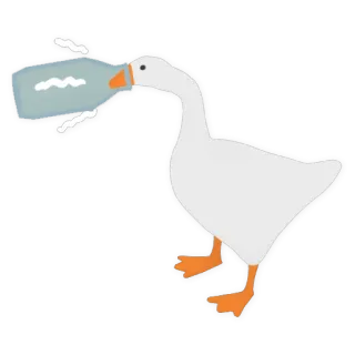 🍾 ガチョウ, 鳥, ウォーターボトル, 動物 telegram sticker
