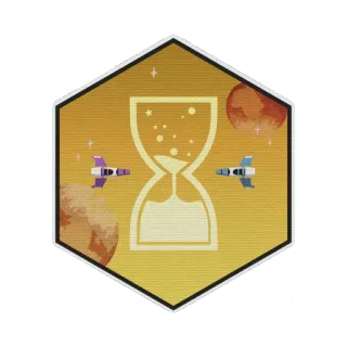 ⏳ hourglass, space, stars, spacecraft, planets, time, hexagon telegram sticker
