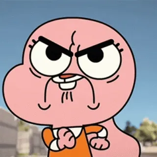 😤 Anais Watterson The Amazing World of Gumball Desenho animado, Bravo, Engraçado, Animado, Personagem telegram sticker