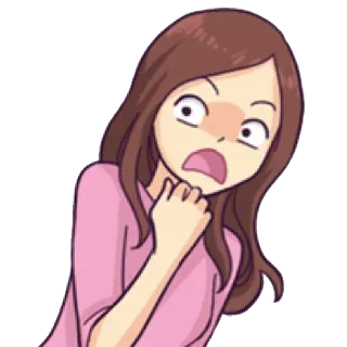 😮 geschrokken, vrouw, bang, verrassing, cartoon telegram sticker