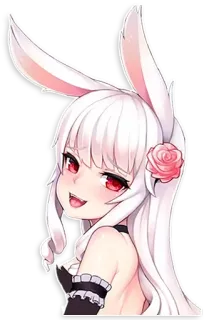 😺 Anime, Conejo, Conejito, Chica, Lindo, Kawaii telegram sticker