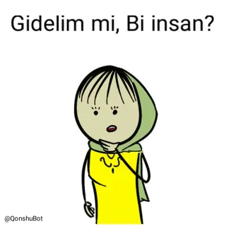 🤔 Gidelim mi, Bi insan? cartoon, vraag, turks, vrouw, sjaal, denken, vragend whatsapp sticker