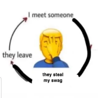😔 I meet someone they leave they steal my swag telegram sticker
