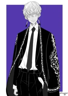 🌟 Anime, Maschio, Abito formale, Personaggio, Arte telegram sticker