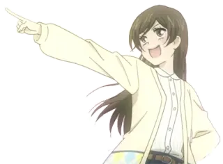 😆 anime, girl, pointing, character, cartoon, illustration telegram sticker