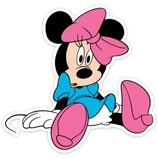 😯 Minnie Mouse มินนี่เมาส์, การ์ตูน, ดิสนีย์, น่ารัก, ตัวละคร telegram sticker