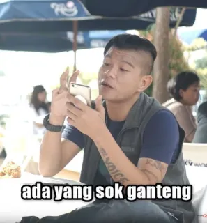 💩 ada yang sok ganteng мужчина, человек, индо, индонезийский telegram sticker