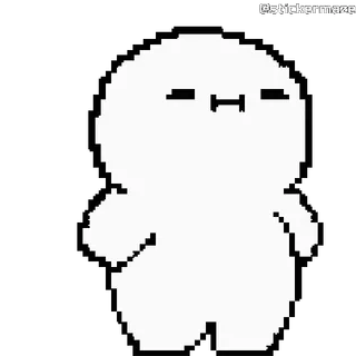😌 Pixel art, Personage, Wit, Simpel, Minimalistisch telegram sticker