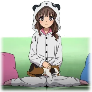 👋 Anime, Ragazza, Panda, Gatto, Carino telegram sticker