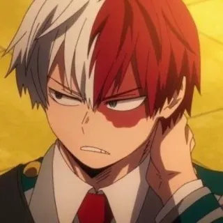 ❄️ Shoto Todoroki My Hero Academia Anime, Bohater, Ogień, Lód, Quirk, Supermoc, Postać anime, My Hero Academia telegram sticker