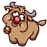 🐃 公牛, 动物, 卡通, 奶牛, 可爱, 搞笑 whatsapp sticker