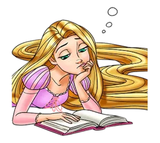 👸 Rapunzel Tangled Cartoon, Prinzessin, Disney, Rapunzel, gelangweilt, lange Haare whatsapp sticker
