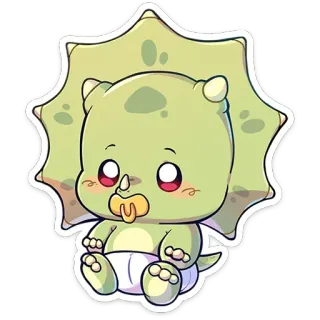 👶 공룡, 아기, 만화, 귀여운, 동물, 선사 시대 telegram sticker