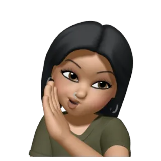 🗣 여자, 소녀, 만화, 아바타, 얼굴, 사람 telegram sticker