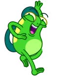 👋 rã, desenho animado, animal, verde, alegre, animado telegram sticker