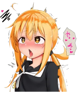😧 やっほっ Anime, Fille, Mignon, Rougir, Coeurs telegram sticker
