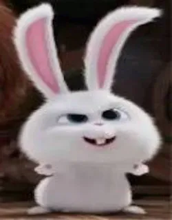 😏 Snowball The Secret Life of Pets lapin, animal, animal de compagnie, dessin animé, mignon telegram sticker