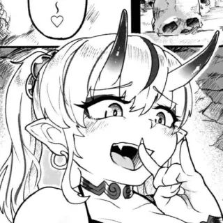 👹 Аниме, Демон, Девушка, Рога, Фэнтези, Манга telegram sticker