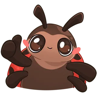 👍 เต่าทอง, แมลง, น่ารัก, การ์ตูน, สัตว์, คาวาอิ whatsapp sticker