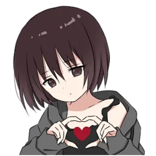 ❤️ Gadis anime, Cinta, Hati, Imut, Kartun telegram sticker