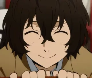 😊 Osamu Dazai Bungou Stray Dogs Anime, Personagem, sorrindo, Dazai, Osamu Dazai telegram sticker