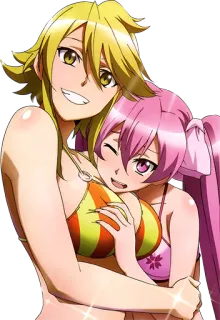 😏 Anime, Meisjes, Bikini, Schattig, Knuffelen telegram sticker
