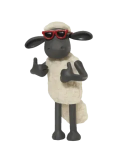 😎 Shaun the Sheep pecora, animato, cartone animato, pollice in su, dito medio telegram sticker