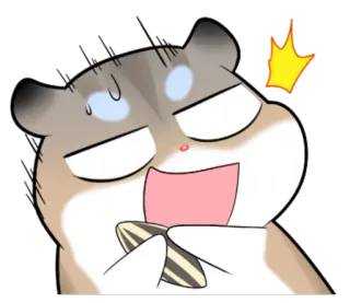 😨 hamster, dier, schattig, blij, cartoon telegram sticker