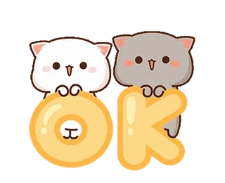 👌 OK gatto, ok, carino, animali, cartoni animati telegram sticker