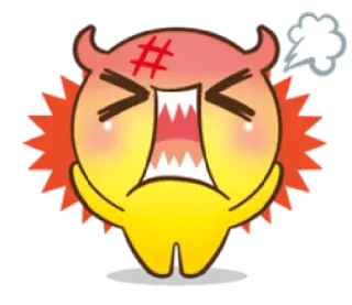😡 zły, sfrustrowany, wściekły, emoji, demon, kreskówka whatsapp sticker