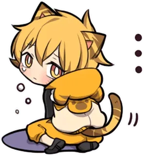 😢 anime, cat, chibi, cute, manga, kawaii whatsapp sticker