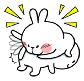 😈 милый, зайчик, кролик, нежность, объятия telegram sticker