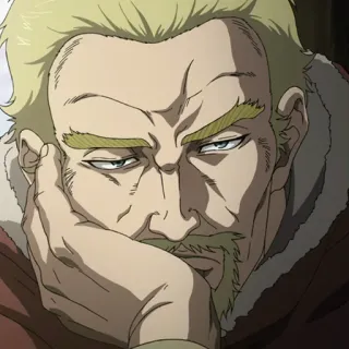 ⚔️ Thorkell Vinland Saga animé, viking, guerrier, barbe, Thorkell, Vinland Saga telegram sticker