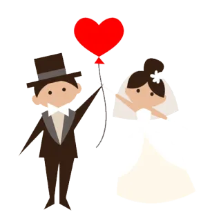 🎈 свадьба, невеста, жених, любовь, сердце, шар whatsapp sticker