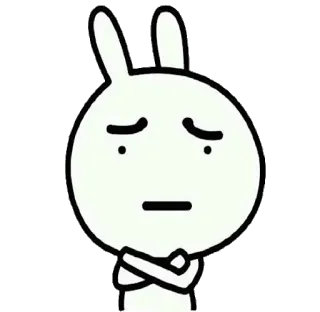 😐 rabbit, cartoon, cute, animal, bunny, drawing telegram sticker