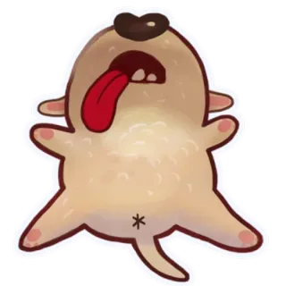😛 perro, animal, lengua, lindo, mascota, dibujos animados whatsapp sticker