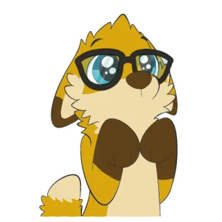 🥺 otter, cartoon, glasses, cute, animal telegram sticker