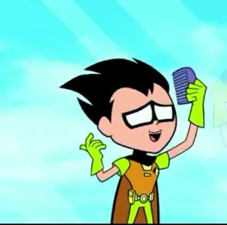 ✨ Robin Teen Titans Go! cartoon, superheld, Robin, Teen Titans, stripboek telegram sticker