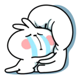 😭 плачущий, грустный, объятие, эмоциональный, мультфильм, стикер telegram sticker