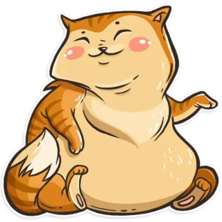 😊 gato, lindo, animal, dibujo animado, feliz, gordito telegram sticker
