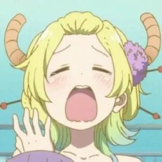 😴 Lucoa Miss Kobayashi's Dragon Maid Anime, Naga, Ekspresi, Perempuan, Lucoa telegram sticker