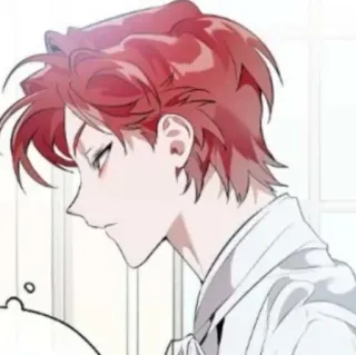 🥢 Anime, Manga, Pelo rojo, Perfil, Dibujos animados, Personaje telegram sticker