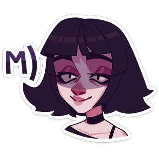 😏 M) стикер, мультик, выражение, девушка, лицо, эмо telegram sticker